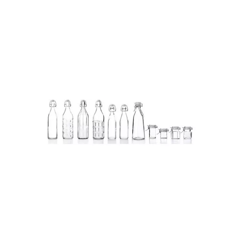 BOTELLA CRISTAL 0,5L IBILI 740205 transparente de vidrio con diseño clásico y tapón de rosca para líquidos.