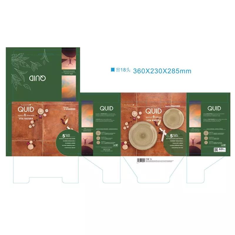 VAJILLA 18 P ARC GRES NATURA VITA QUID de gres natural en tonos tierra con diseño elegante y acabado mate
