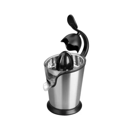 Exprimer LACOR RFª 69285 de acero inoxidable brillante con diseño ergonómico y tapa negra para facilitar el uso