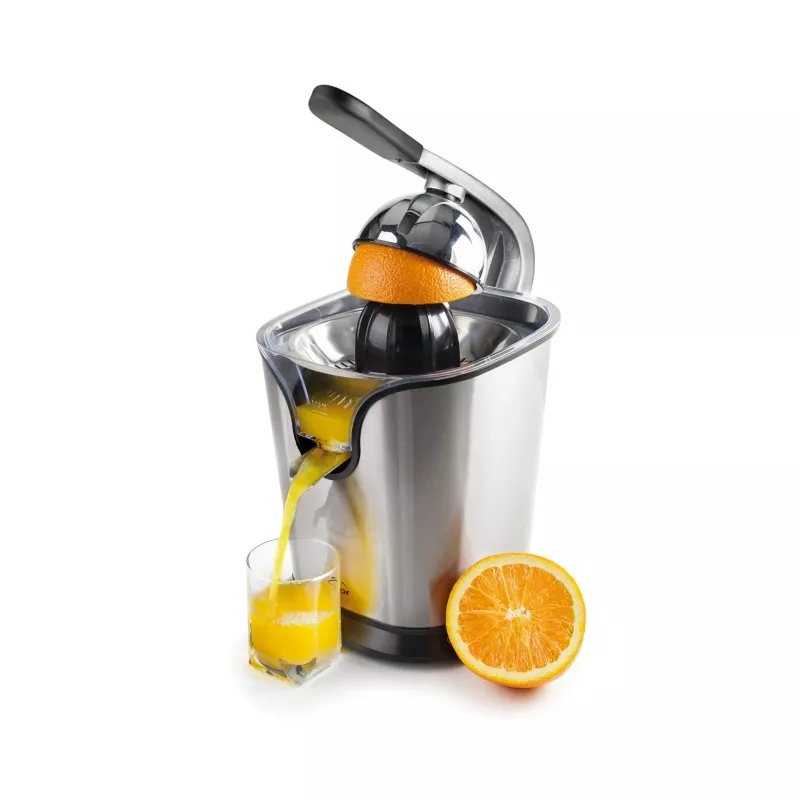 Exprimidor Lacor Vitally 69120 inox 160 W con diseño elegante y acabado en acero inoxidable pulido.