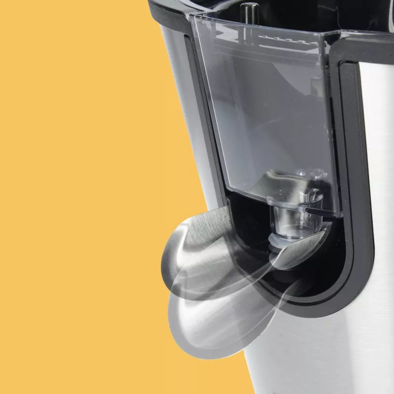 Exprimidor TM Electron TMPEX012 inox 160 W con diseño elegante y acabado en acero inoxidable brillante.