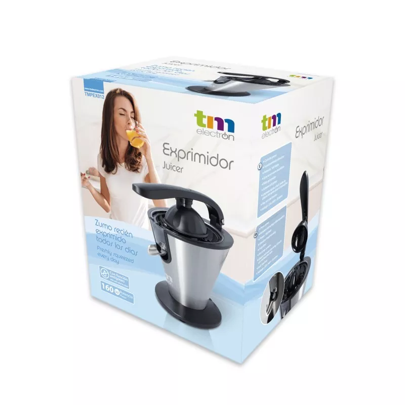 Expranador TM TMPEX012 INOX 160 W de acero inoxidable con diseño moderno y fácil manejo para jugos frescos
