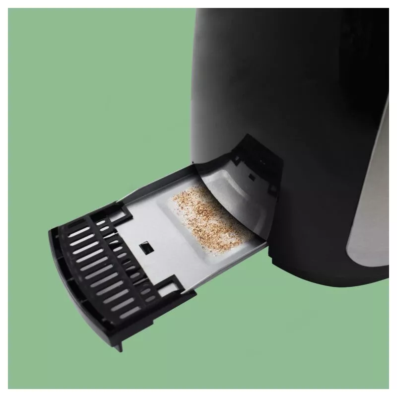 TOSTADOR TM TMPTS007 DOBLE RANURA INOX con acabado en acero inoxidable y bandeja recogemigas extraíble para fácil limpieza