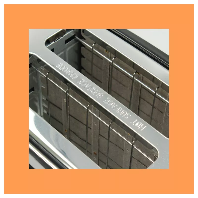 TOSTADOR TM TMPTS007 DOBLE RANURA INOX de acero inoxidable con diseño moderno y ranuras amplias para tostadas.