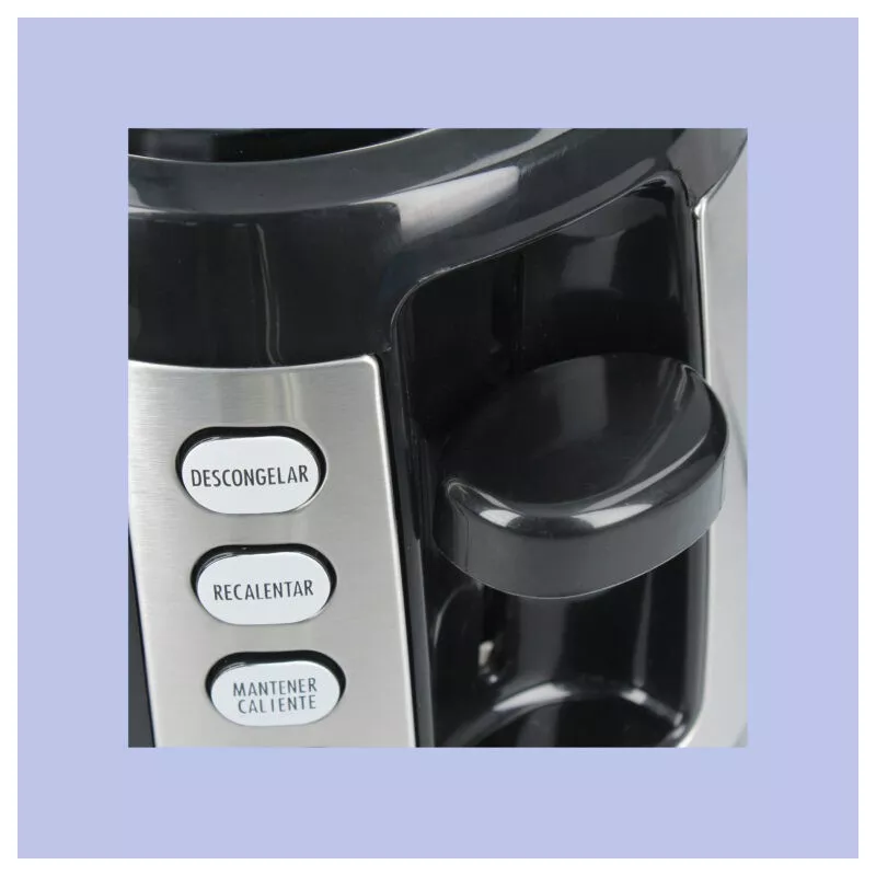 TOSTADOR TM TMPTS007 DOBLE RANURA INOX con acabado de acero inoxidable y botones de función en negro.