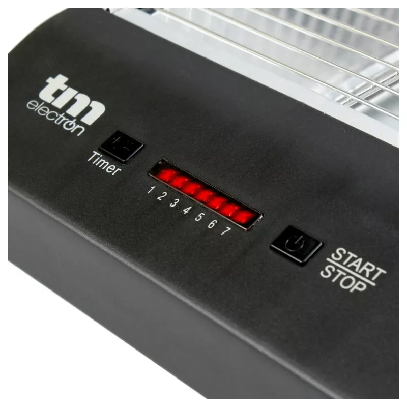 TOSTADOR TM TMPTS006 NEGRO HORIZONTAL con panel de control digital, temporizador y diseño elegante.