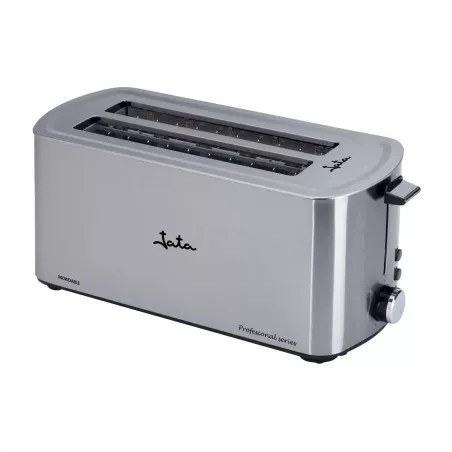 Tostador Jata TT1046 inox doble ranura 1400 W en acabado acero inoxidable brillante y diseño moderno.