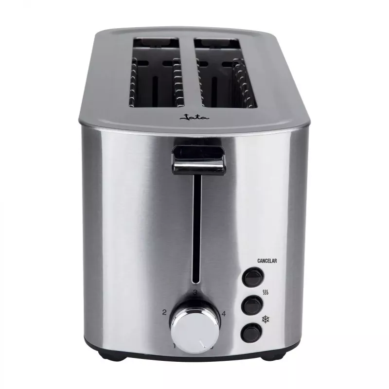 Tostador Jata TT1046 inox doble ranura 1400 W en acabado acero inoxidable y diseño compacto para un tostado uniforme.