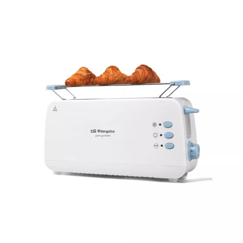 TOSTADOR ORBEGOZO TO 4012 BCO blanco de diseño moderno con rejilla, tostadas doradas y control de temperatura regulable