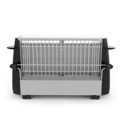 TOSTADOR MOULINEX A15453 MULTIPLAN negro y acero inoxidable, diseño moderno con ranuras amplias para varios tipos de pan
