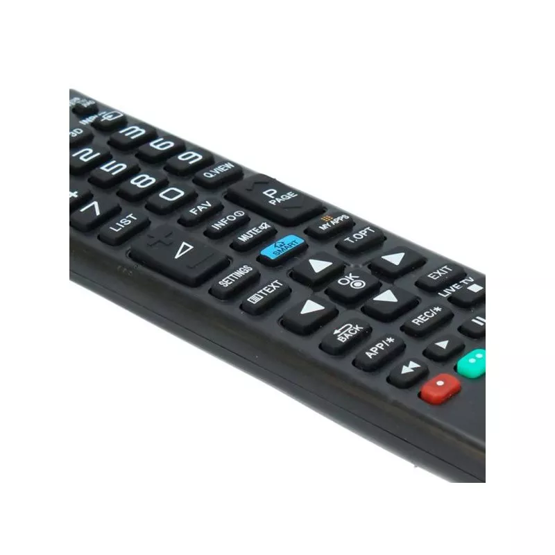 MANDO TV L.G. CTVLG03 negro con teclado numérico y botones de acceso rápido para funciones multimedia