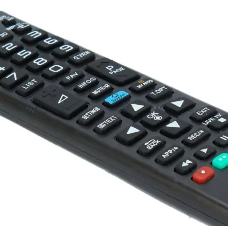 MANDO TV L.G. CTVLG03 negro con teclado numérico y botones de acceso rápido para funciones multimedia