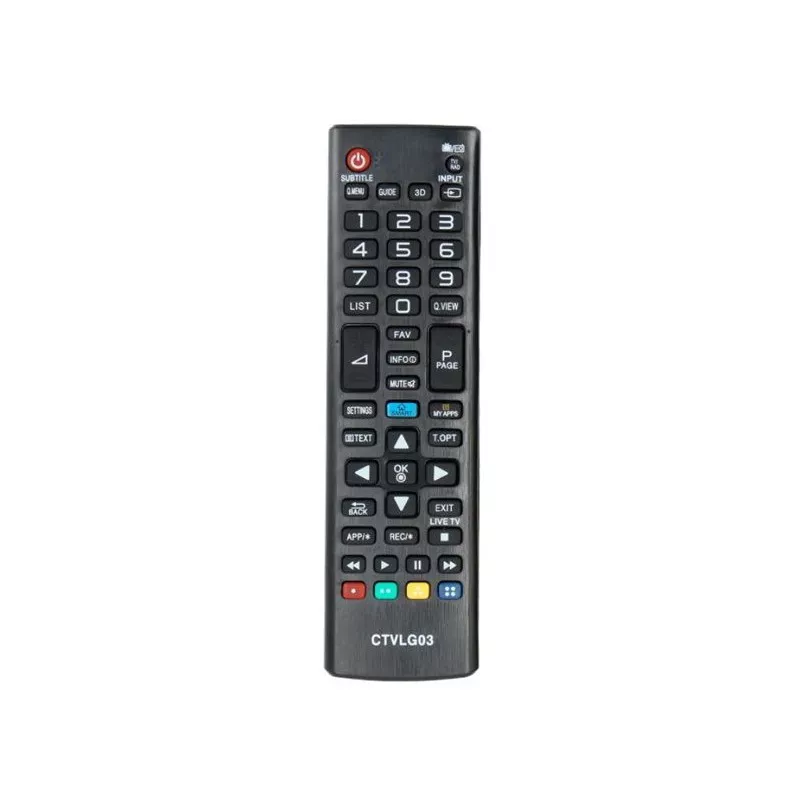 MANDO TV L.G. CTVLG03 negro con diseño ergonómico y botones numéricos para fácil uso