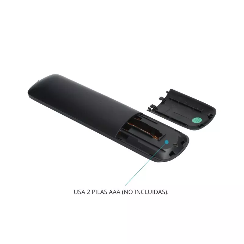 Mando a distancia TM TMURC340 Philips color negro con diseño ergonómico y compartimento para 2 pilas AAA.