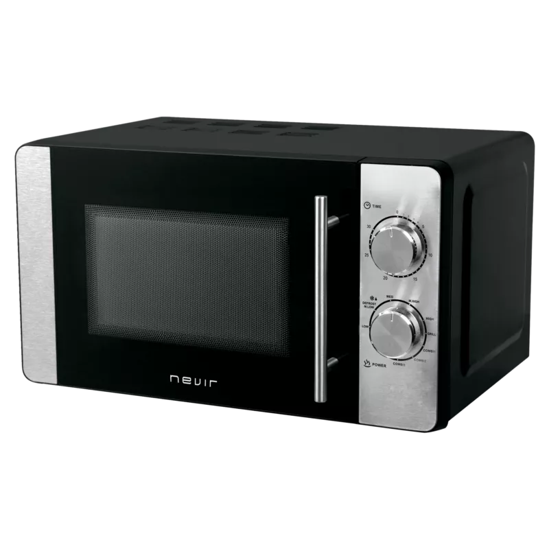 MICROONDAS NEVIR NVR-6235 MGS INOX C/GRILL color negro con acabado inox y grill integrado para cocinar y calentar.