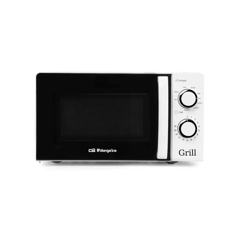 MICROONDAS ORBEG. MIG 2130 20l. C/G 900W color negro con diseño compacto y función grill ideal para cocinar.