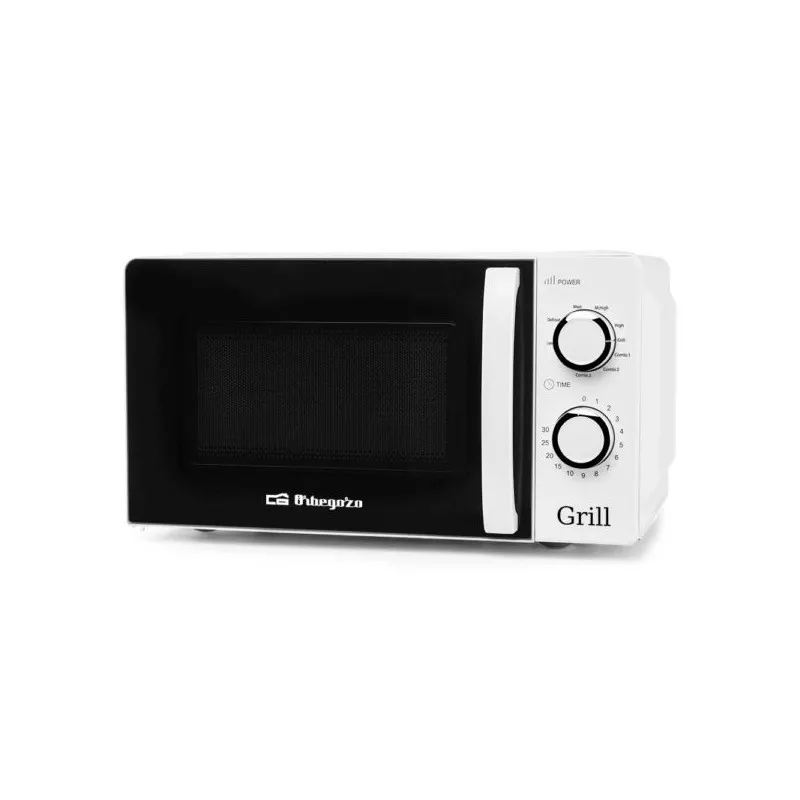 MICROONDAS ORBEG. MIG 2130 20l. C/G 900W en color negro y blanco, con diseño compacto y funcional.