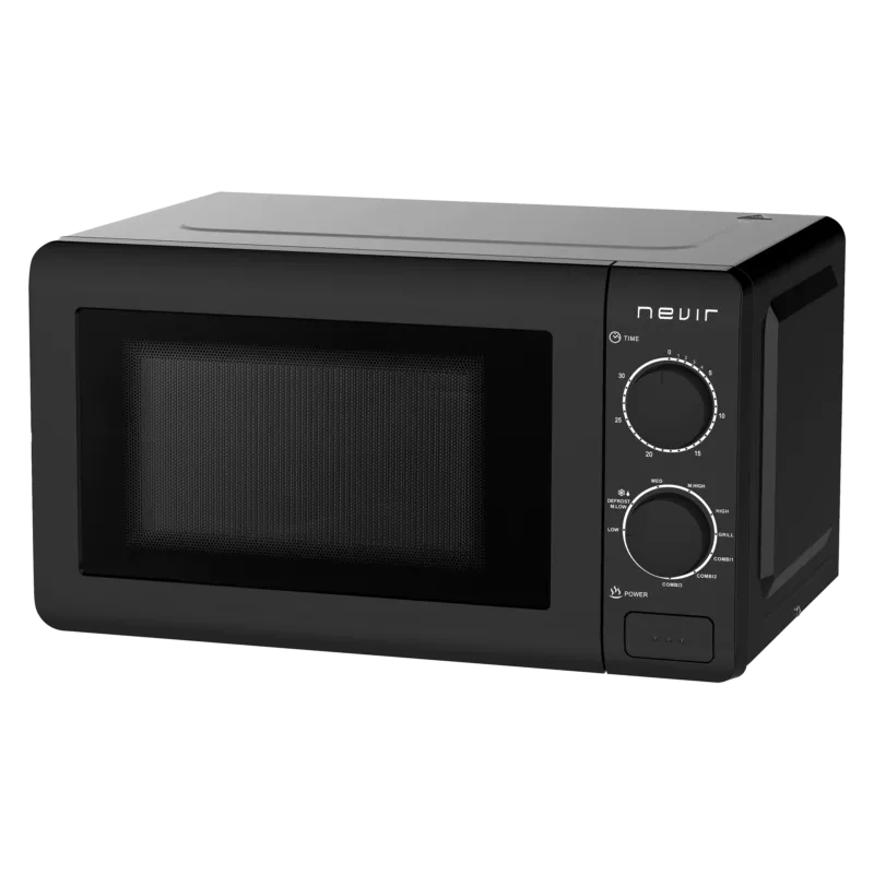 Microondas Nevir NVR-6306MGN 20 L grill negro con diseño compacto y acabado en color negro mate.