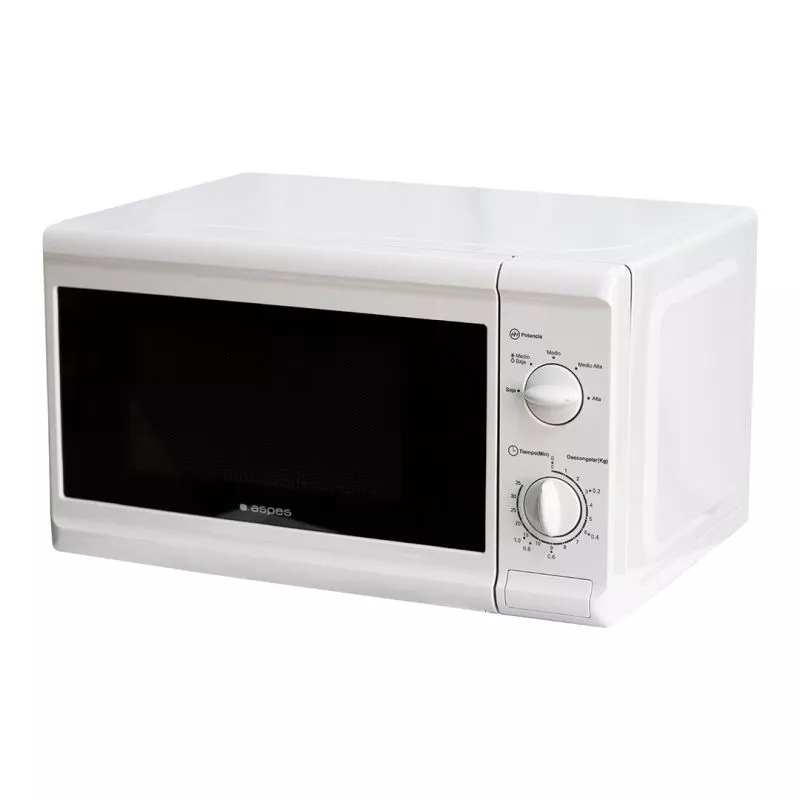 Microondas Aspes AMW2700G 20 L grill blanco con acabado brillante y diseño compacto ideal para cocinas pequeñas