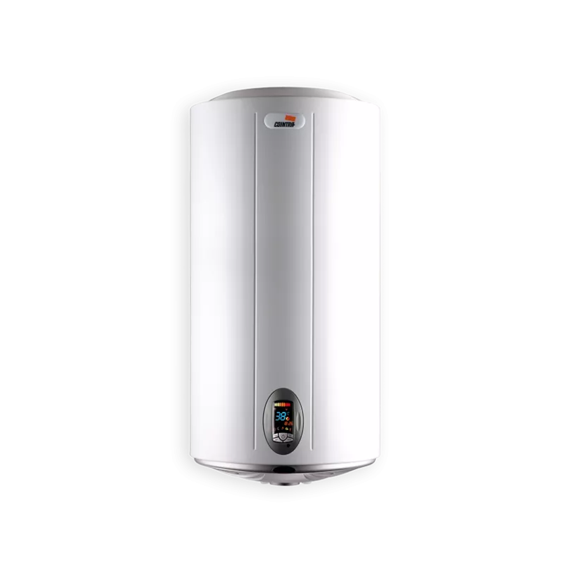 Termo programable Cointra TDG Plus 50 S 46,5 L de diseño vertical en color blanco con pantalla digital y capacidad de 50 litros.