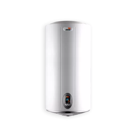 Termo programable Cointra TDG Plus 50 S 46,5 L de diseño vertical en color blanco con pantalla digital y capacidad de 50 litros.