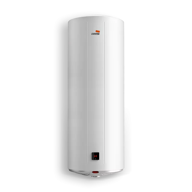 TERMO COINTRA TBL PLUS 150 de color blanco, diseño cilíndrico y acabado en metal, ideal para agua caliente.