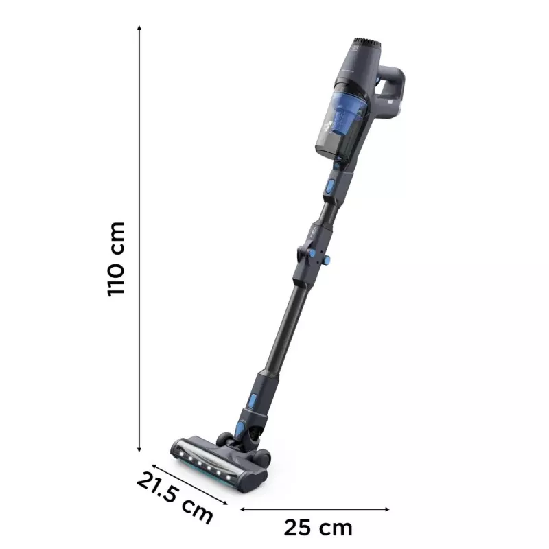 Aspirador escoba sin cable Rowenta RH6929WO X-Pert 3.60 azul y negro, diseño ligero y funcional, con tecnología ciclónica.