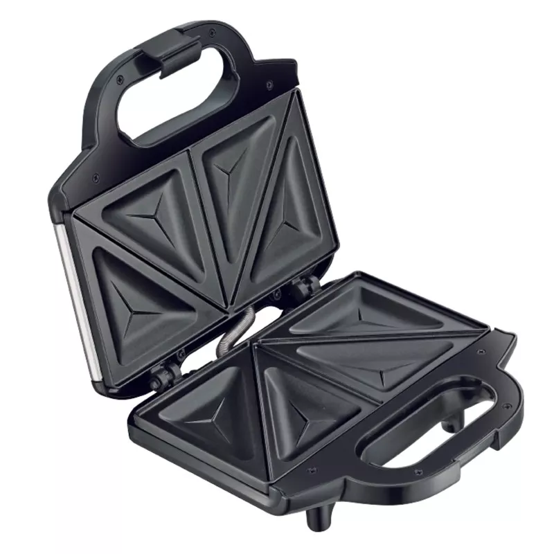 Sandwichera Tefal SM155212 Ultracompact 700 W, diseño negro con capacidad para 4 sándwiches y superficie antiadherente.