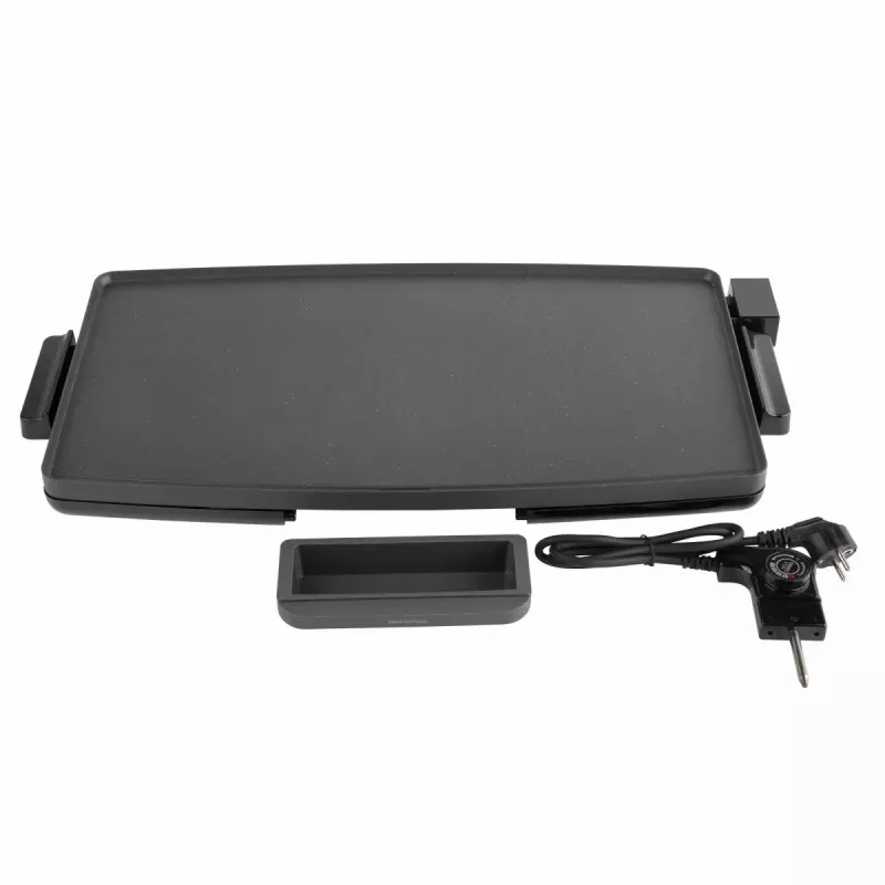 Plancha Jata JEGR1603 XXL 60 x 35 cm 2400 W de color negro con superficie antiadherente y resistencia potente.
