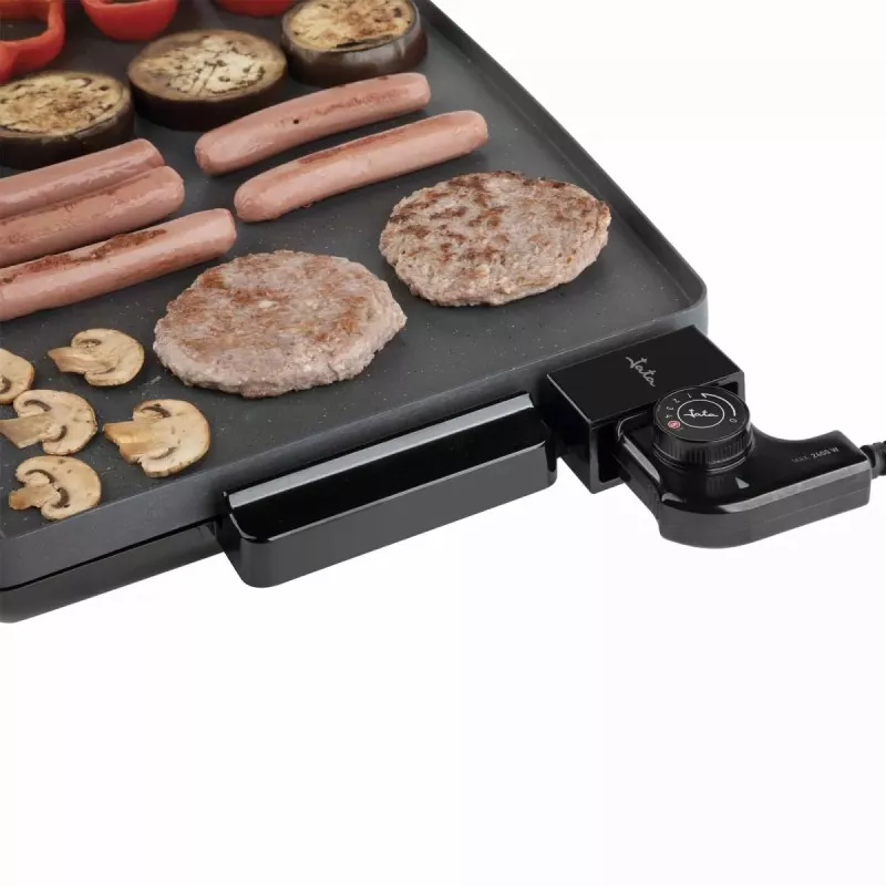 Plancha Jata JEGR1603 XXL 60 x 35 cm 2400 W en color negro con superficie antiadherente y control de temperatura ajustable