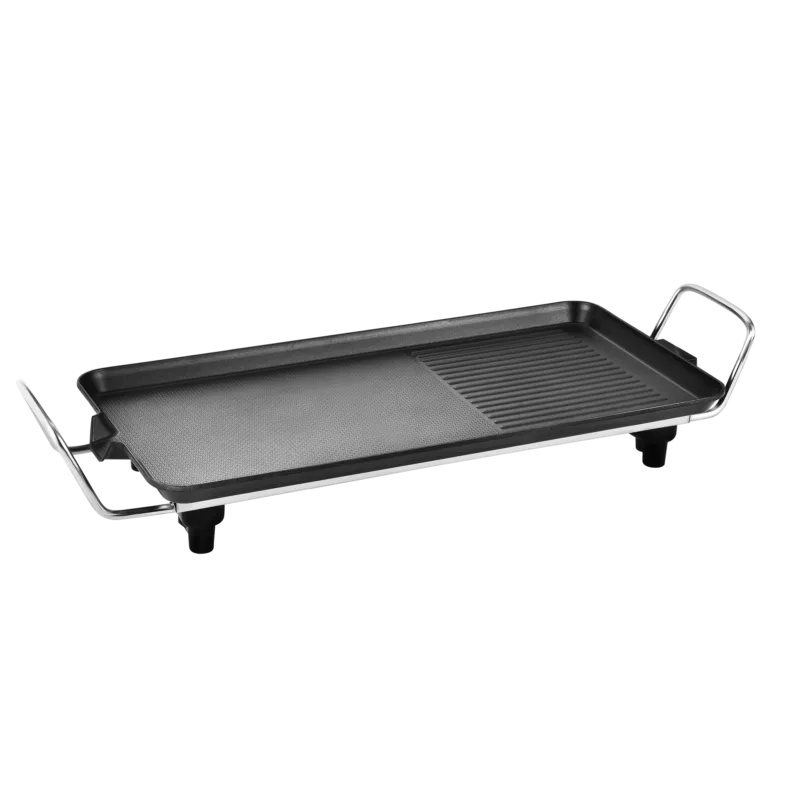 Plancha Nevir NVR-9432PGM mixta 47 x 28 cm, diseño antiadherente y acabado en color negro mate