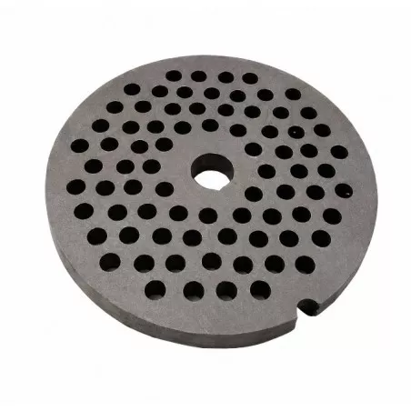 Placa Elma nº 32 inox 6 mm para picadora, de acero inoxidable, diseño circular con agujeros para moleteado fino
