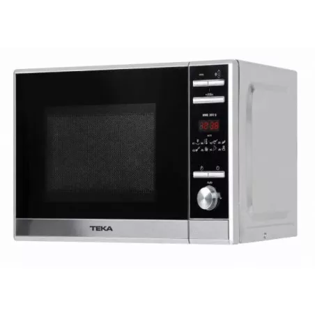 MICROONDAS TEKA MWE 225G INOX de acero inoxidable con diseño moderno, 20 litros de capacidad y panel digital.