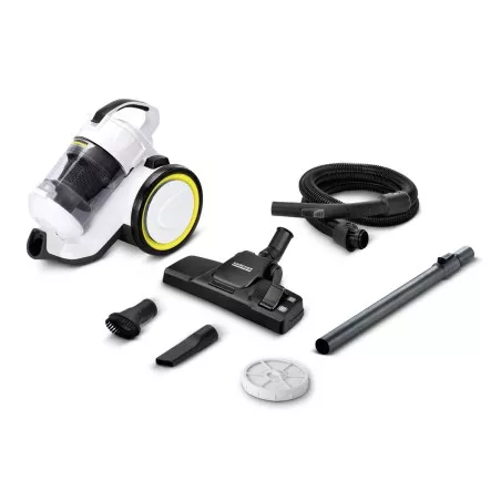 Aspirador Kärcher VC 3 sin bolsa 700 W HEPA 13 en blanco y negro con filtro HEPA y accesorios versátiles para limpieza efectiva