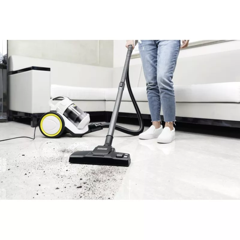 Aspirador Kärcher VC 3 sin bolsa 700 W HEPA 13 compacto en blanco y negro con filtro HEPA para alérgicos