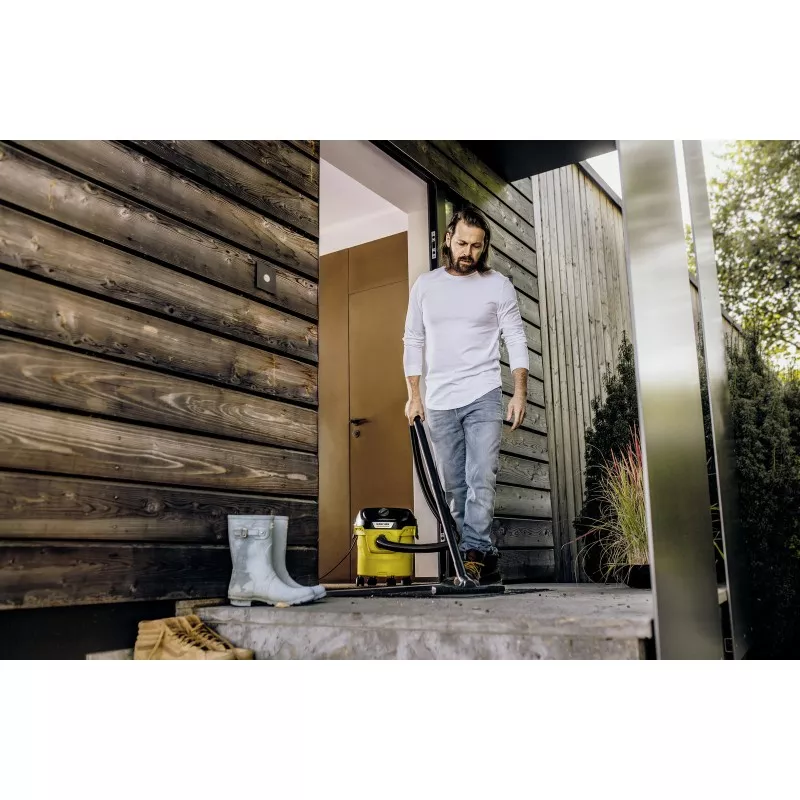 Aspirador Kärcher KWD 1 W seco húmedo 1000 W 12 L amarillo y negro con manguera y depósito de 12 litros