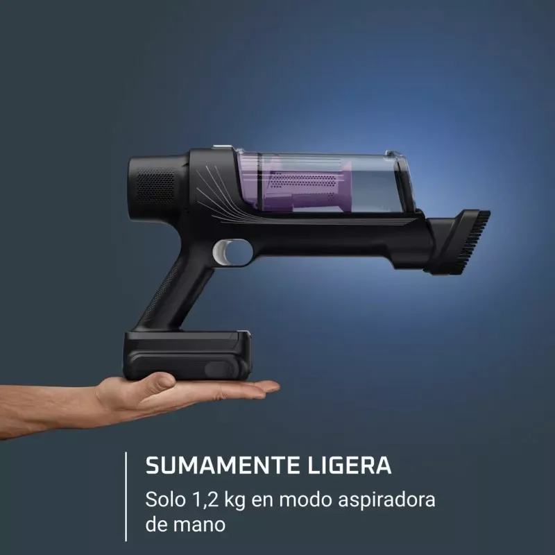 Aspirador escoba sin cable Rowenta RH6A35WO X-Pert 7.60 ligero, negro, con tecnología sin bolsa y diseño ergonómico.