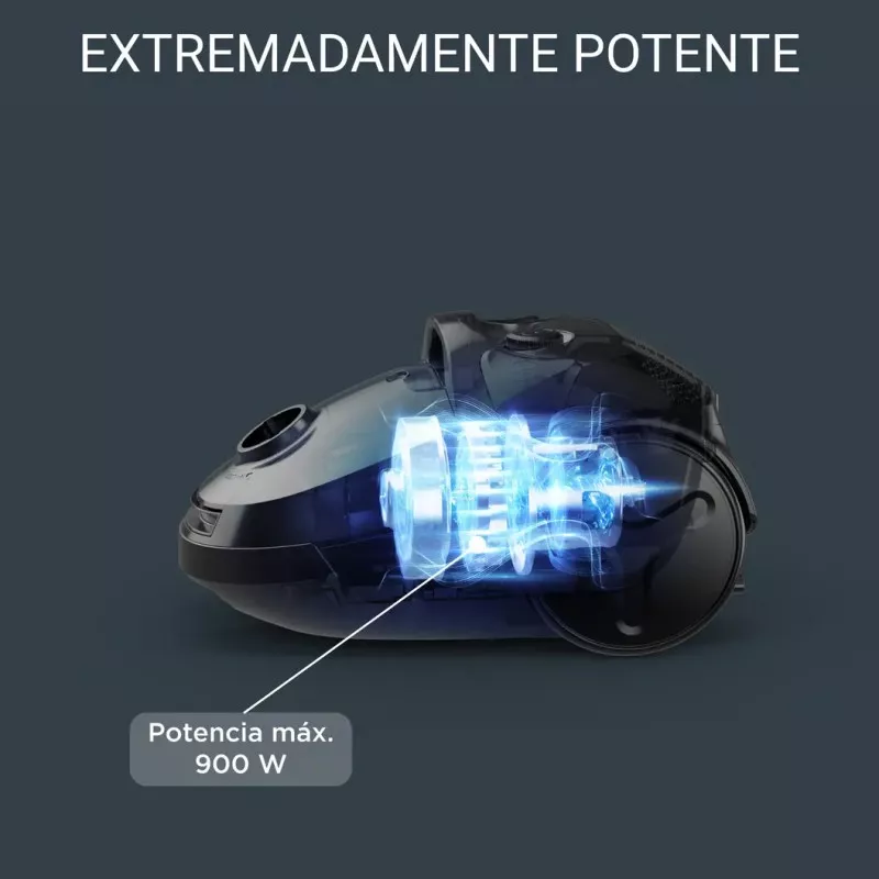 Aspirador Rowenta RO3969EA con bolsa 900 W 3 L en color negro, diseño compacta y potentes prestaciones para una limpieza efectiv