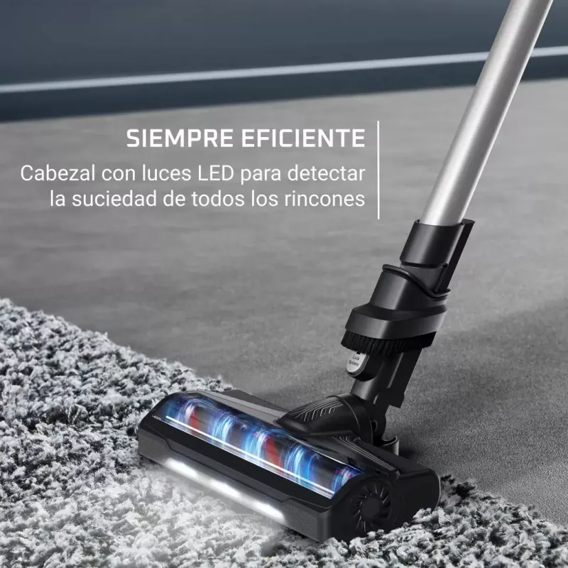 Aspirador escoba sin cable Rowenta RH6A35WO X-Pert 7.60 con cabezal LED y diseño ergonómico para una limpieza eficiente.