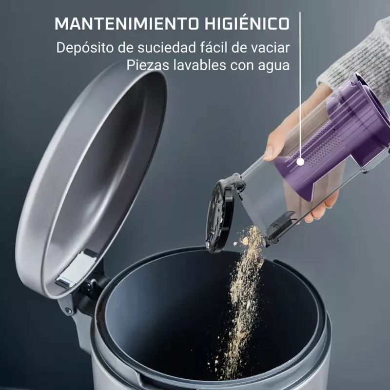 Aspirador escoba sin cable Rowenta RH6A35WO X-Pert 7.60 con depósito de suciedad fácil de vaciar y piezas lavables.