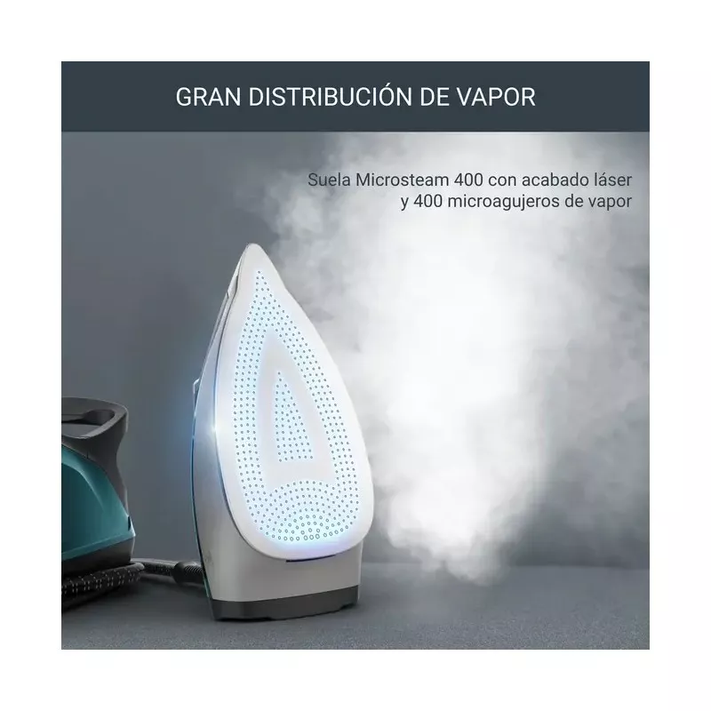 Centro planchado Rowenta DG7623F0 6,3 bar con suela Microsteam 400 y 400 microagujeros para mejor distribución de vapor