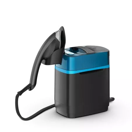 CEPILLO VAPOR ROWENTA UR2020D1 200G/MIN compacto en negro con detalles azules y mango ergonómico para fácil manejo