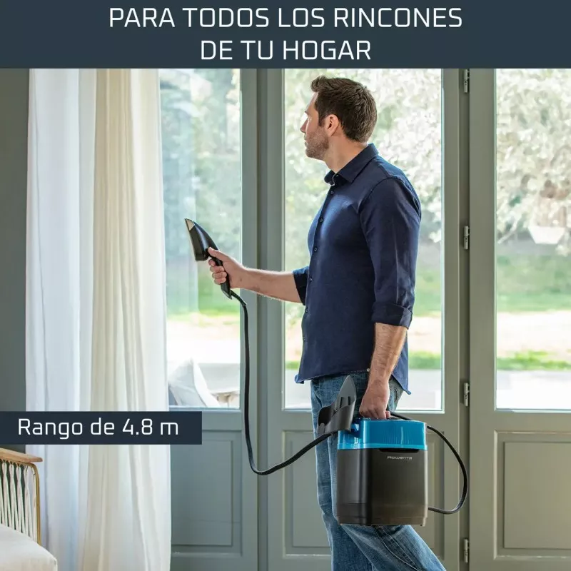 Cepillo vapor Rowenta UR2020D1 200g/min portátil azul con diseño ergonómico y vapor continuo para limpieza eficaz.