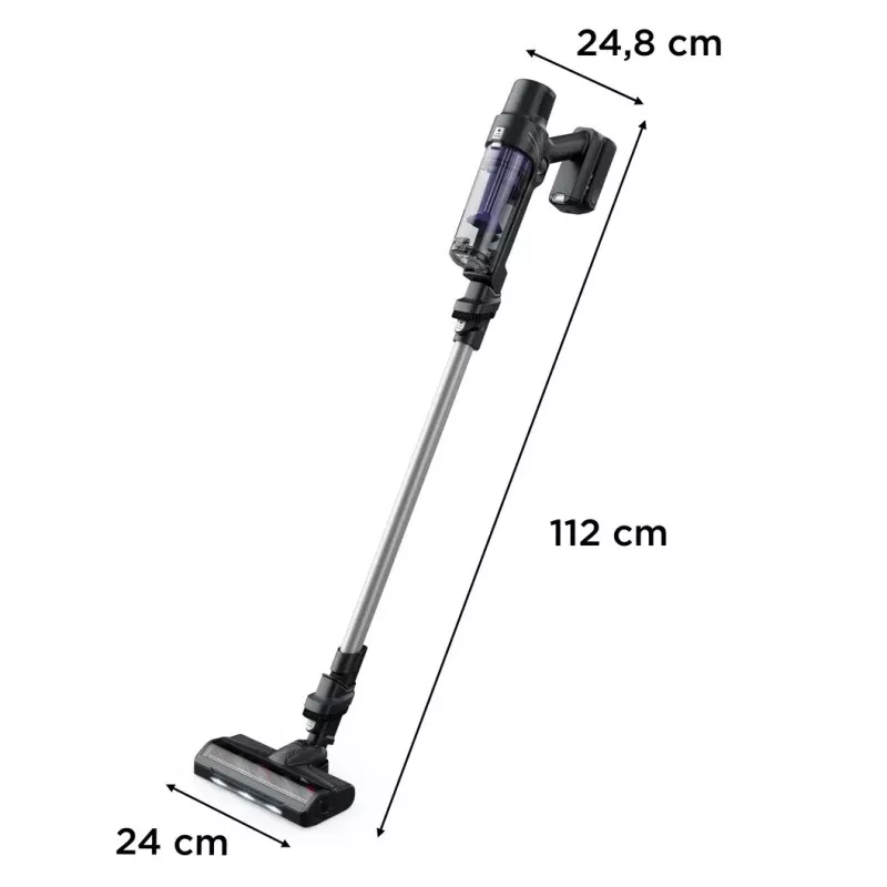 Aspirador escoba sin cable Rowenta RH6A35WO X-Pert 7.60 diseño ligero en color negro y plata con tecnología ciclónica