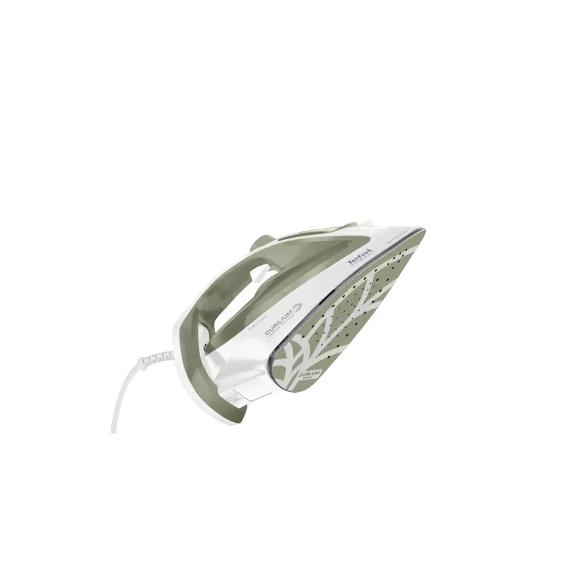PLANCHA TEFAL FV5781E1 2800W EASYGLISS ECO de diseño ergonómico en color blanco y verde con suela de acero inoxidable