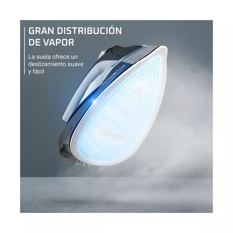 PLANCHA ROWENTA FREE MOVE DE6725D1 blanca con suela de cerámica y diseño ergonómico para vapor constante y deslizamiento suave