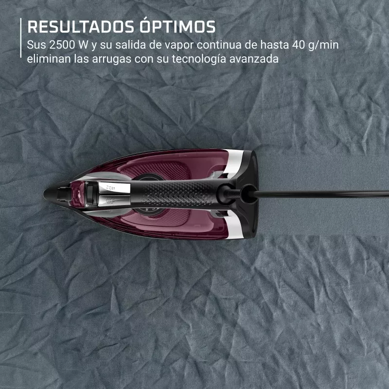 Plancha Rowenta DW4348 Accessteam 2500W de color rojo con diseño ergonómico y tecnología de vapor avanzada para eliminar arrugas