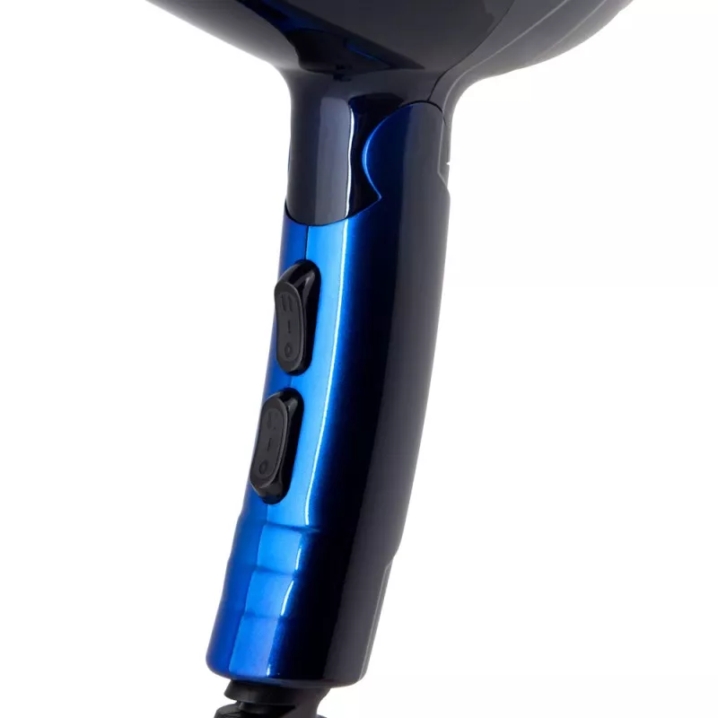 Secador de pelo plegable Orbegozo SE 2085 2000-2200 W en color negro y azul con diseño ergonómico y controles intuitivos