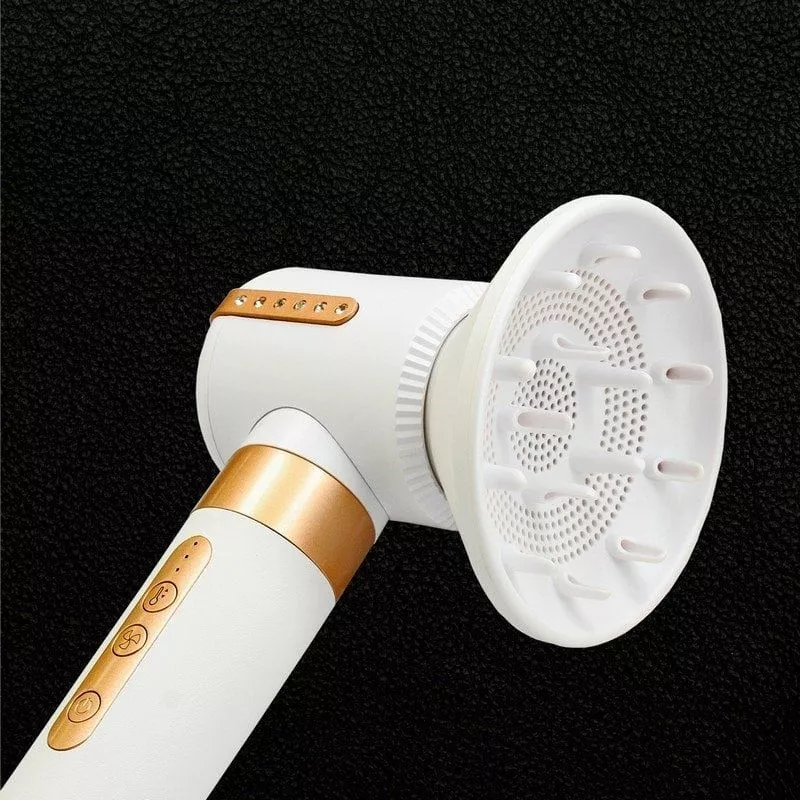 Estilizador de pelo TM Electron TMHD300 Wonder Diamond 7 en 1 blanco con detalles dorados y diseño ergonómico.