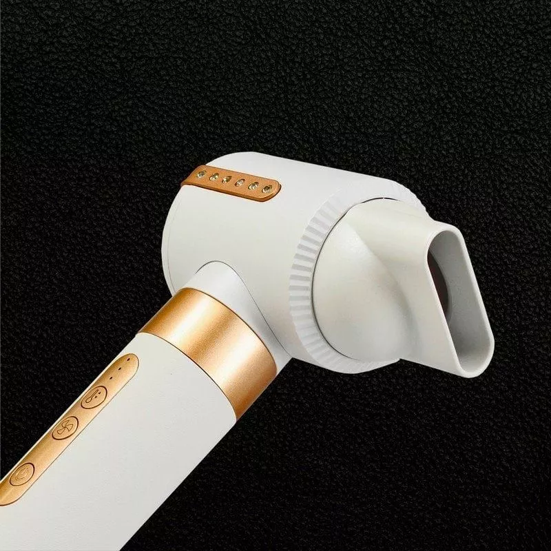 Estilizador de pelo TM Electron TMHD300 Wonder Diamond 7 en 1 blanco con detalles dorados y diseño ergonómico.